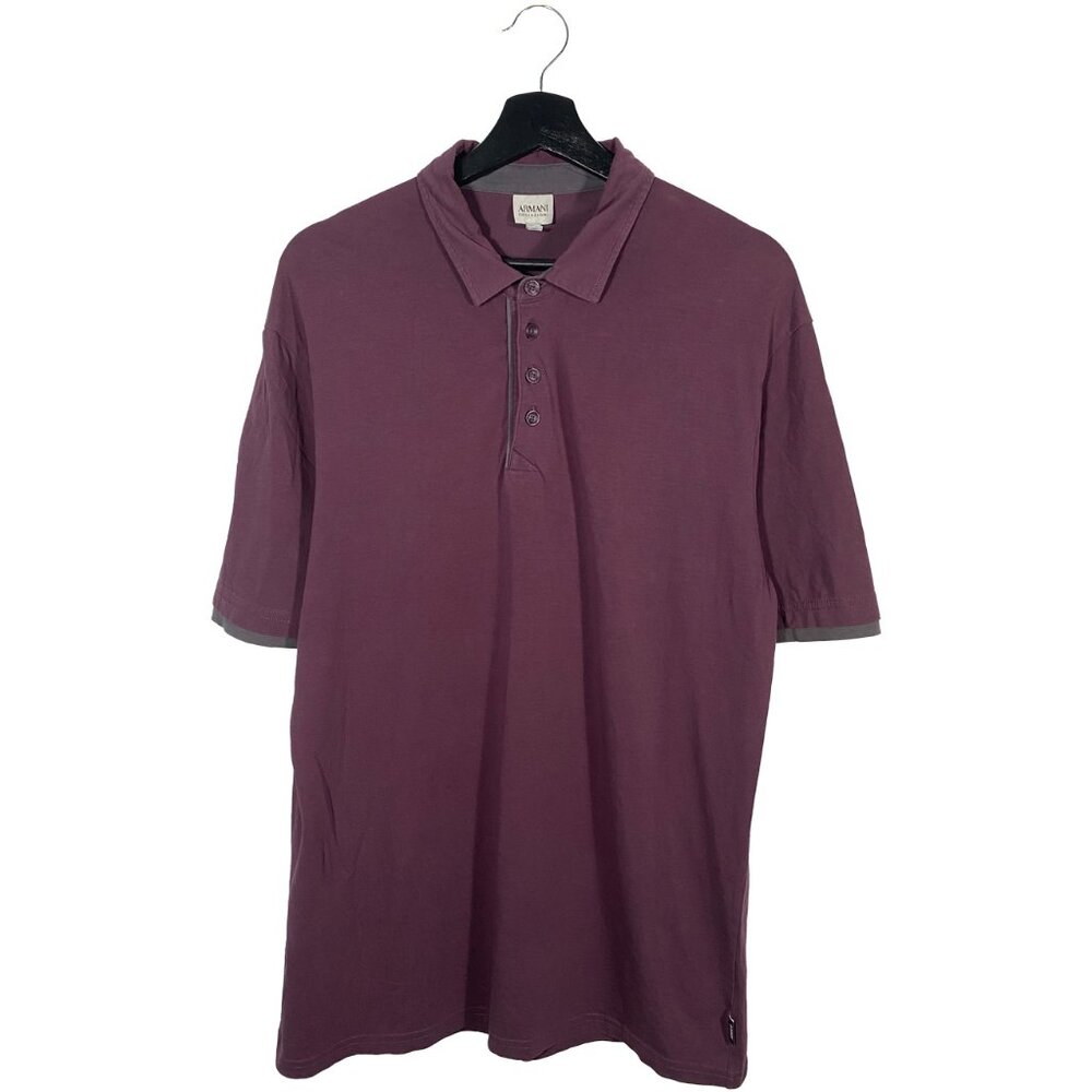 Armani Collezioni Maroon Polo Shirt Size L